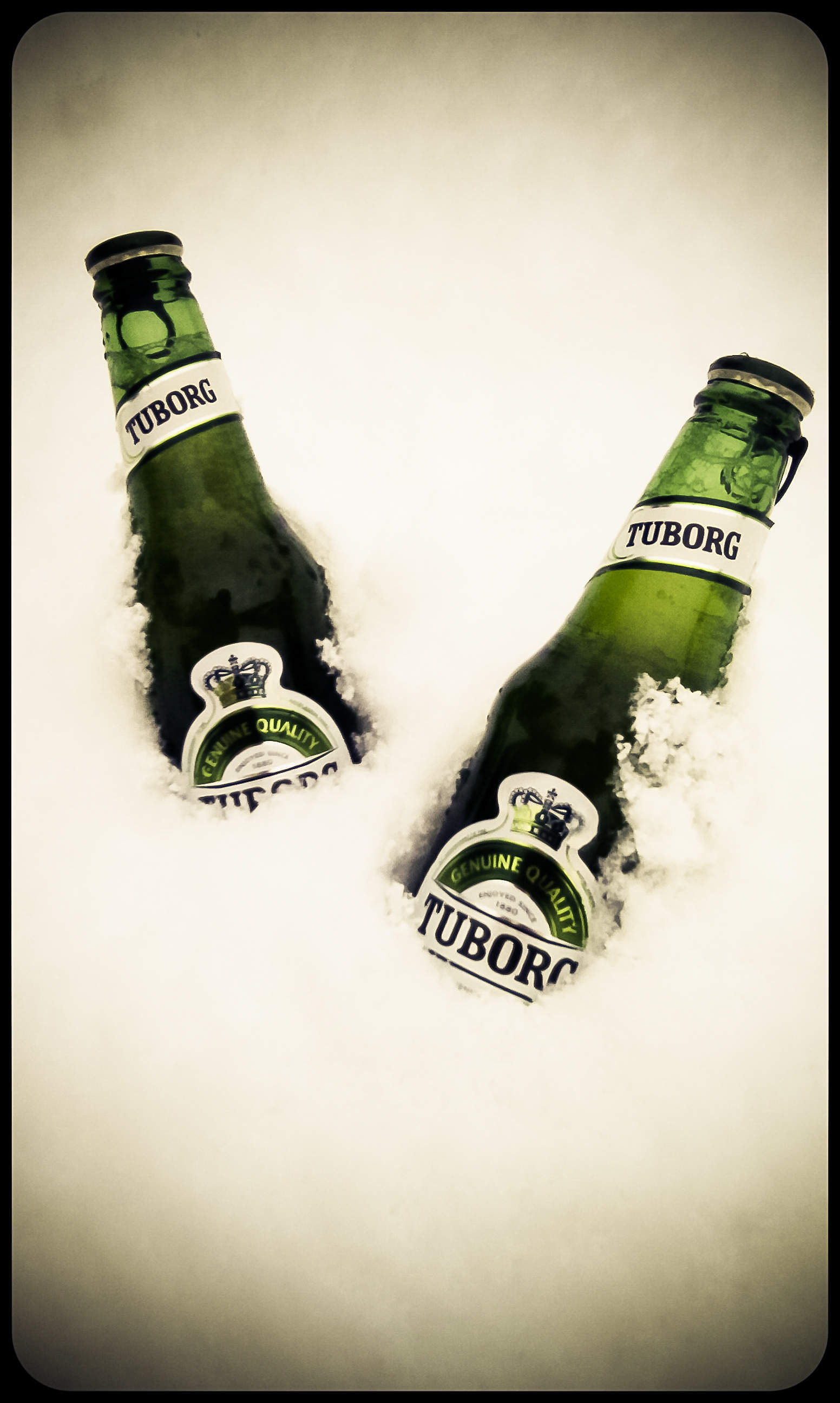 Heaven in the Snow photograph with Tuborg beer