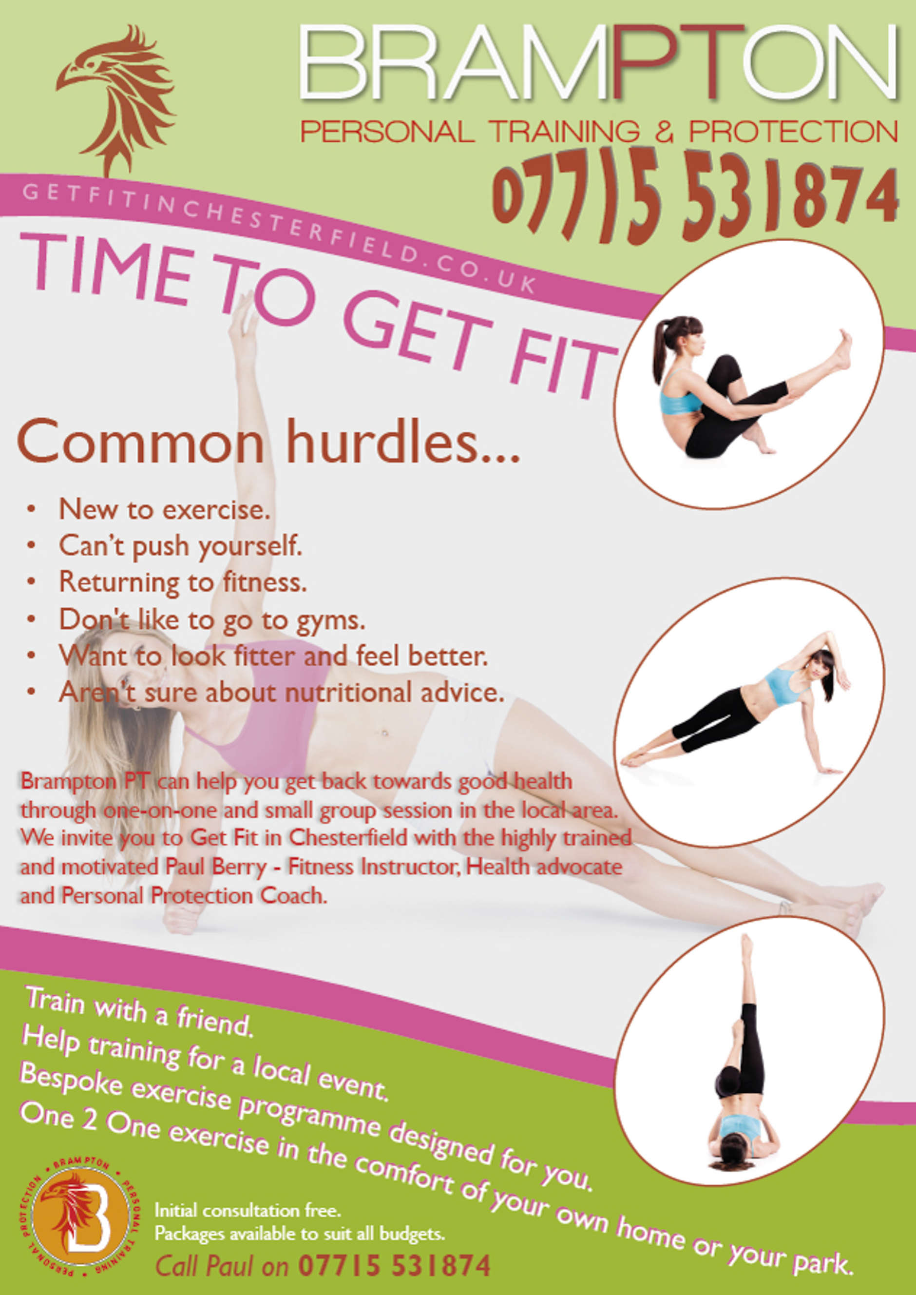 Annual Leaflet for Fitness Trainer based in Chesterfield